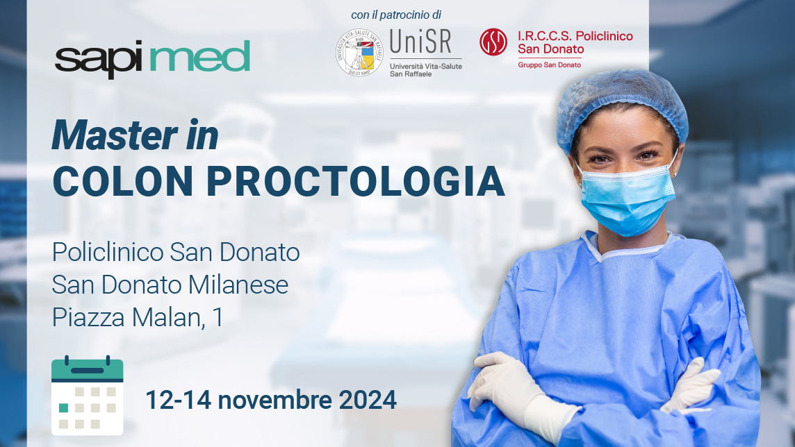 Il corso formativo, nato dalla collaborazione tra Sapi Med e l’Unità di ColoProctologia dell’IRCCS Policlinico San Donato, torna con una edizione ancor più blasonata grazie al patrocinio dell’Università Vita-Salute San Raffaele e alla presenza di un comitato scientifico di straordinaria eccellenza.